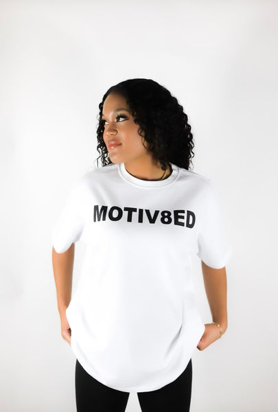 MOTIV8ED Heavyweight T - White - Get Motivated Clothing