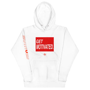 Men's Hoodie - White / Red - Get Motivated Clothing