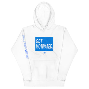 Men's Hoodie -  White / Blue - Get Motivated Clothing