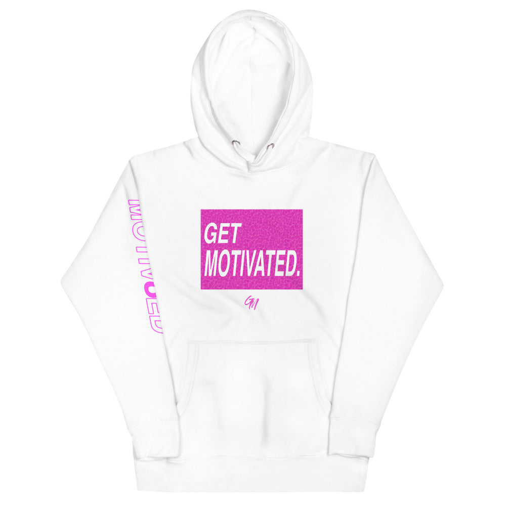 Women's Hoodie -  White / Pink - Get Motivated Clothing