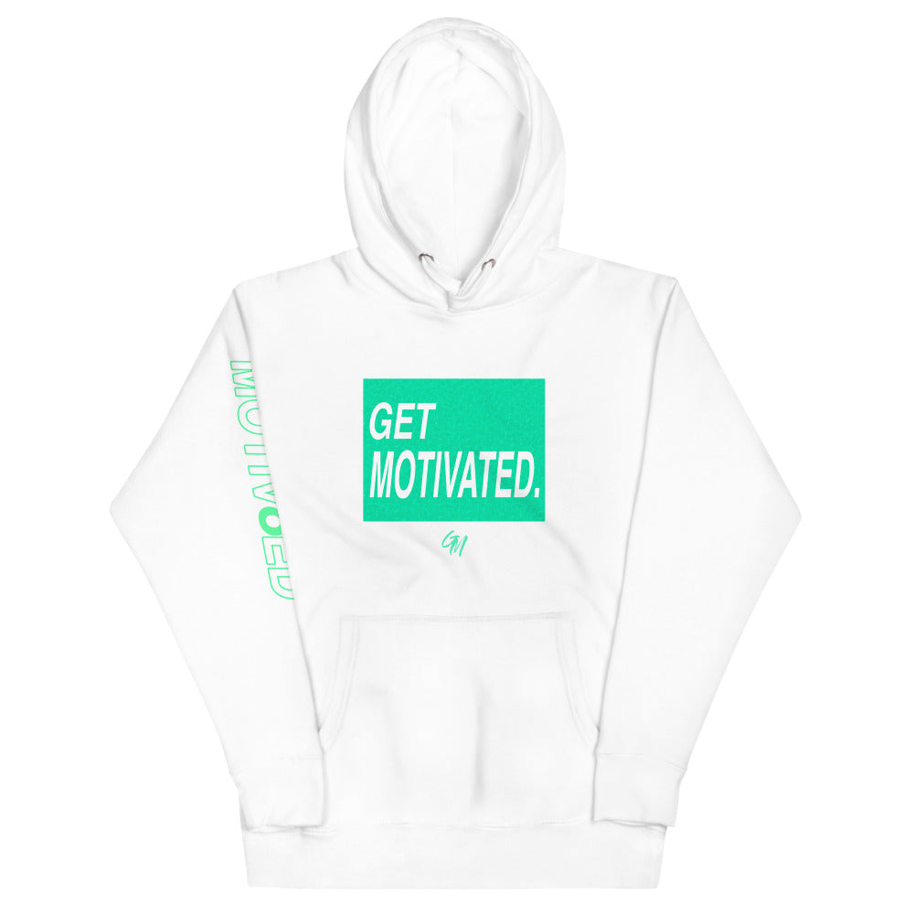 Women's Hoodie -  White / Mint - Get Motivated Clothing