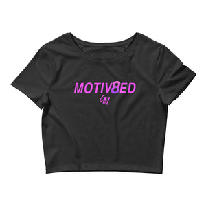 Women’s Crop Top Black / Pink - Get Motivated Clothing