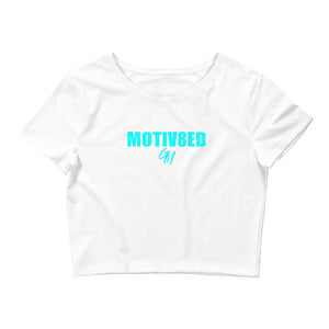 Women’s Crop Top - White / Green - Get Motivated Clothing